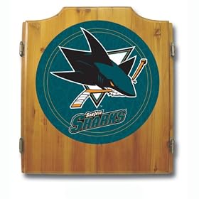 NHL San Jose Sharks Dart Cabinet includes Darts and Board by 