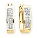 14K Yellow Gold 1/2 ct. 3 Row Invisible Set Princess Cut Diamond Earrings