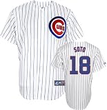 Geovany Soto Jersey: Adult 2010 Majestic Home Pinstripe Replica #18 Chicago Cubs Jersey