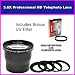 3.6X HD Professional Telephoto lens For Canon PowerShot A640 A630 A620 A610 Includes Bonus 72MM Protective UV Filter Tube Adapter Included