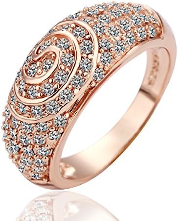 Ananta Jewelry Rose gold platedzircon ring mujeraneis bague rincrystal jewelry anel feminino joias JZ5586