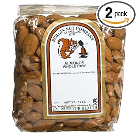 Bergin Nut Company Almonds Whole Raw, 16-Ounce Bags (Pack of 2)