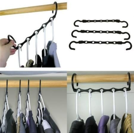 Household Mall 15 inch Black Magic Hangers Closet Space Saving Wardrobe Clothing Hanger Oragnizer, Pack of 30pcs