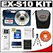 Casio Exilim EX-S10 (Blue) Digital Camera with 4GB SDHC Memory Card + NP-60 Battery + Case + Cameta Bonus Accessory Kit