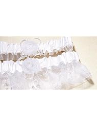 24-7 Accessories Satin and Organza Bridal Garter Sets White by 