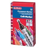 Produkt-Bild: Herlitz 8860595 Permanentmarker, nachf&uuml;llbar, 1 bis 4 mm, farbig sortiert Colli Marker 10 St&uuml;ck