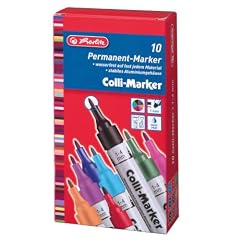Herlitz 8860595 Permanentmarker, nachf�llbar, 1 bis 4 mm, farbig sortiert Colli Marker 10 St�ck