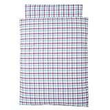 お昼寝用 洗える布団セット《2色チェック:紫×水色》【日本製】 (園児用　洗える敷布団, ワインバッグ)