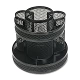 Business Source 62886 Rotary Organizer, Mesh, 6-5/8 in.x6-5/8 in.x6-5/8 in., Black