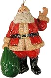 Jolly Waving Santa Claus Christmas Ornament