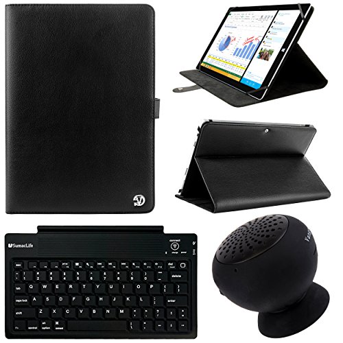 VanGoddy Arthur 8 to 8.95-inch Tablet Portfolio Case for Vulcan Challenger II & Omega with Black Bluetooth Speaker & Wireless Keyboard (Black)