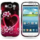 EMAXCITY Brand BLACK Hard Snap-On Cover Case with PINK PURPLE LOVE HEART Design for SAMSUNG I747 GALAXY S III / I9300 With PRY- Triangle Case Removal Tool [WCG1100]