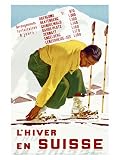 Hiver En Suisse Sports Giclee Poster Print by Erich Hermes, 18x24