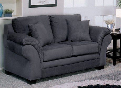 Sonato Sofa Collection Charcoal Finish Fabric Loveseat