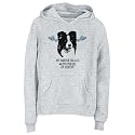 Hoodie Womens Heather Gray " My Border Collie waits for me in heaven " Dogs