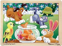 MELISSA & DOUG PLAYFUL PETS 12 PC JIGSAW PUZZLE