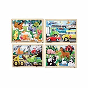 Melissa & Doug Deluxe Fresh Start Jigsaw Puzzle Bundle 12 Piece (Set of 4)