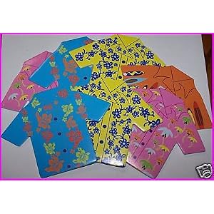 12 tropical hawaiian shirt notepads -LUAU favors!