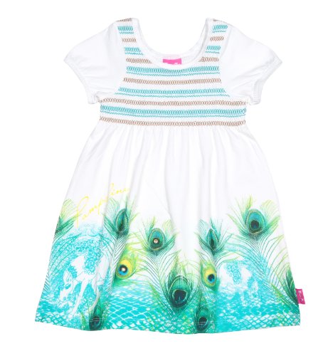Pampolina Baby - M&auml;dchen Kleid, All over Druck S2122017, Gr. 140, Wei&szlig; (1050) Preisvergleich