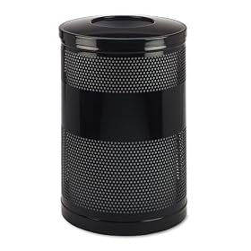 Round Open Top Receptacle, 51-Gallon Capacity, 23 Diameter x 35-1 2h (URIS55ETBK) by United Receptacle