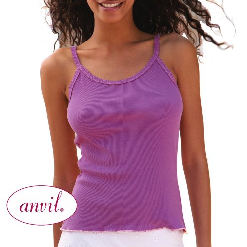 Buy Anvil – 6 oz Cotton 2×1 Rib Tank Top with Contrast Scallop Stitching (2425)