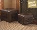 Casa Cristina 2 Leather Ottomans w/ Studs Western Lodge Decor