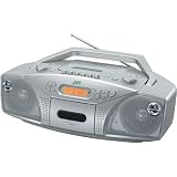 JVC RC-EZ35 Portable Boombox with CD Player, Cassette Deck, and AM/FM Tuner