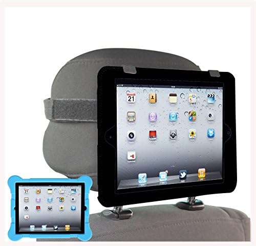 iPad Car Headrest Mount. Holder Fits Apple iPad 2, 3 &amp; 4 Models. Including a silicone protective case (Black)
