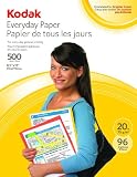 Kodak Everyday Paper for Inkjet or Laser Printers, 20 lb. Weight, SFI Certified, Uncoated, 500 Sheets, 1 Ream, 83201