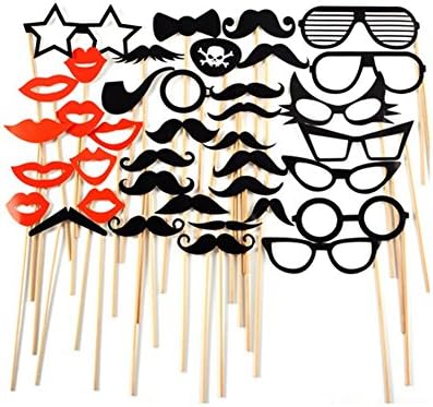 XSH 38 Pcs Colorful Props Bar, Wedding Party Entertainment, Funny Masks, Halloween Costumes
