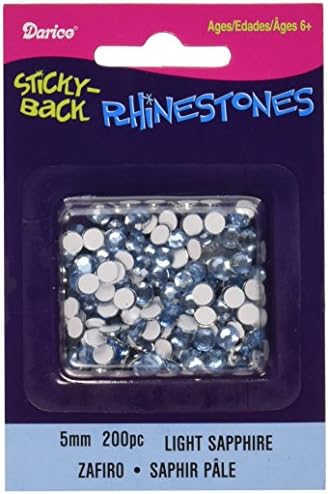 Darice Sticky-Back Rhinestones 5mm 200/Pkg-Light Sapphire