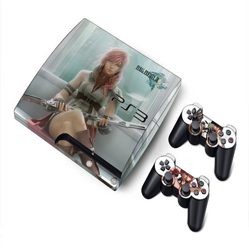 Final Fatasy7 PS3 Playstation 3 Slim Protector Skin Decal Sticker (3 pieces included: 1 piece for the Game Console and 2 pieces for controllers)