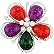 Pugster Colorful Jumbo Studded Flower Brooch