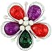 Colorful Jumbo Studded Flower Pin Brooch