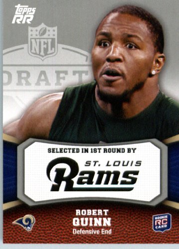 2011 Topps Rising Rookies Football Card # 121 Robert Quinn RC - St. Louis Rams (RC - Rookie Card) NFL Trading Card Protective Screwdown Display Case