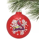 St Louis Cardinals Red Snowflake Glass Ornament