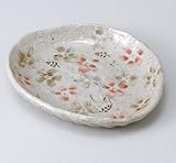 藍香変型皿赤（中） 【美濃焼　和皿】