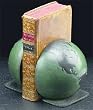 Patina Brass Globe Bookends
