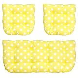 3411 and 3478 3-Piece Cushion Set Yellow Polka Dots