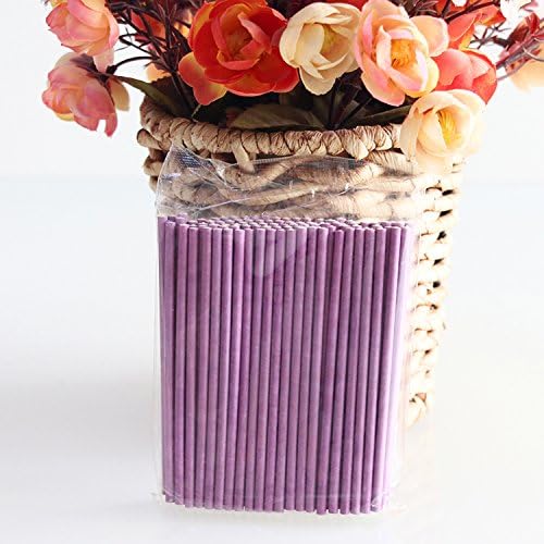 YEST 100pcs/lot 4"(10cm) Cake Pop Sucker Paper Sticks Lollipop Candy Lolly Sturdy Fun Food Safe 4" Lollipop Sticks Count of 100 (Purple)