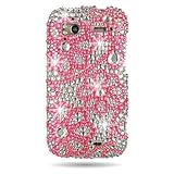 Hard Snap on case With PINK LACE FLOWERS Bling Bling Full Diamonds Desing F ....