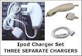 Elekratek Ipod Nano 3rd Generation Set of 3 separate chargers [ 3CHGPACK_IPD ]