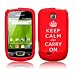 from AIO AIO Keep Calm & Carry On Lasred Silicone Case For Samsung Galaxy Mini S5570 + LCD Screen Protector