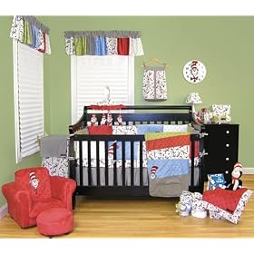 14 Piece Complete Dr. Seuss Cat in the Hat Nursery Ensemble Trend Lab Baby