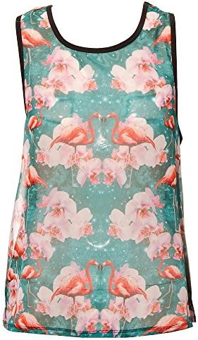 Fearless Illustration Womens Flowermingo Vest Top - Medium, Multi-colored