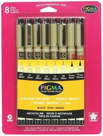Sakura 30067 8-Piece Pigma Brush Pen Set, Black by Sakura of America