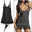 sexy valentine mesh lace transparent babydoll chemise Nightwear sleepwear night dress nightdress + Gstring one size ( fits for uk size 6-12 )
