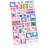 Amscan Hello Kitty Sticker Sheets Favor Fun Pack (2 Pack), 6-5/16 x 1-7/8", Multicolored