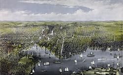 City of Baltimore - Currier & Ives Lithograph, 1880 - 16" x 20" - Fine-Art Gicl??e Photographic Print of an Image from the Library of Congress Collection
