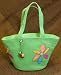 Floral Adorned Zippered Tote Bag - Green